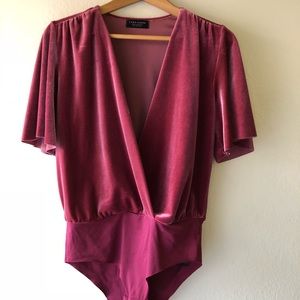 Zara - Velvet Bodysuit, Size Small